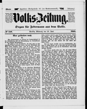 Volks-Zeitung vom 18.06.1856
