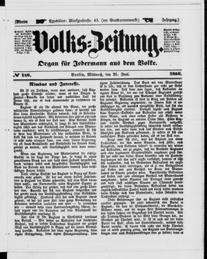 Volks-Zeitung vom 25.06.1856