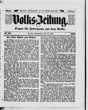Volks-Zeitung vom 12.07.1856