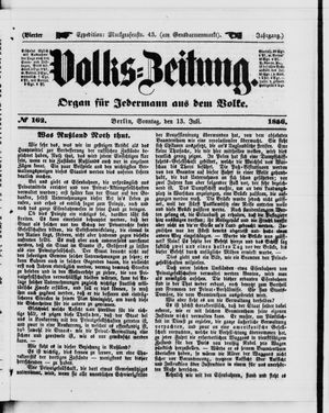 Volks-Zeitung vom 13.07.1856