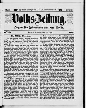 Volks-Zeitung on Jul 16, 1856
