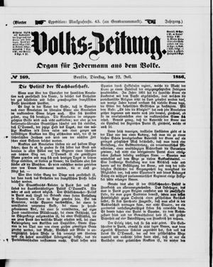 Volks-Zeitung vom 22.07.1856