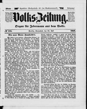 Volks-Zeitung vom 26.07.1856