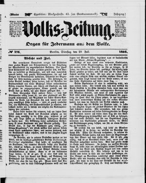 Volks-Zeitung vom 29.07.1856