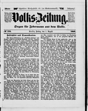 Volks-Zeitung vom 01.08.1856