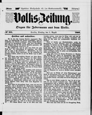 Volks-Zeitung on Aug 5, 1856