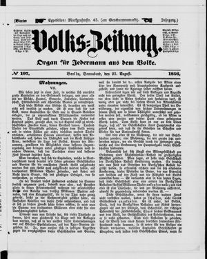 Volks-Zeitung vom 23.08.1856