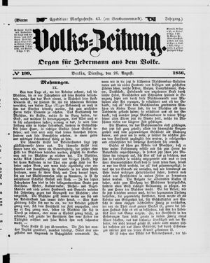 Volks-Zeitung vom 26.08.1856