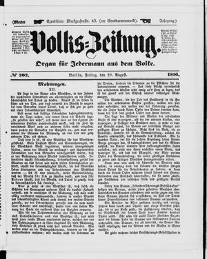 Volks-Zeitung on Aug 29, 1856