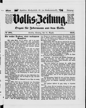 Volks-Zeitung vom 31.08.1856