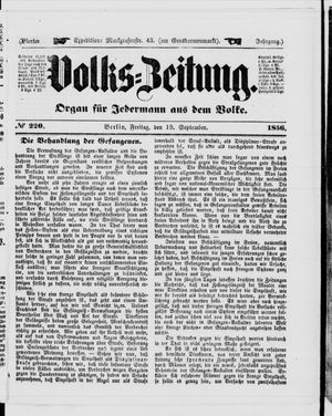 Volks-Zeitung vom 19.09.1856