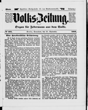 Volks-Zeitung vom 20.09.1856