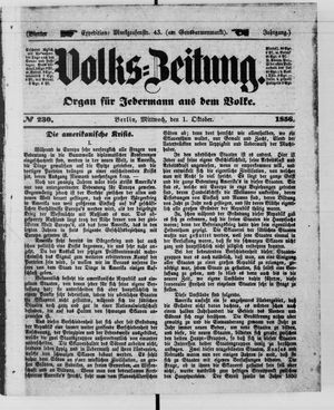 Volks-Zeitung vom 01.10.1856