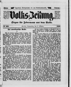 Volks-Zeitung vom 02.10.1856