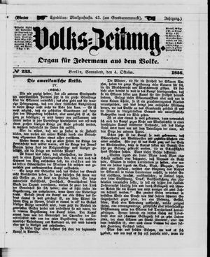 Volks-Zeitung on Oct 4, 1856