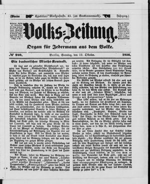 Volks-Zeitung vom 12.10.1856