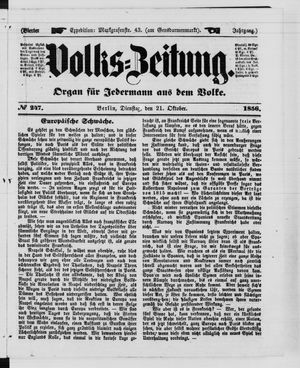 Volks-Zeitung vom 21.10.1856