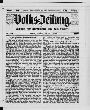Volks-Zeitung vom 22.10.1856