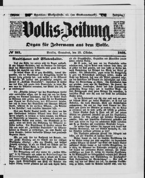 Volks-Zeitung vom 25.10.1856