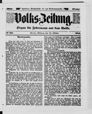 Volks-Zeitung vom 29.10.1856