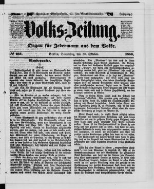 Volks-Zeitung vom 30.10.1856
