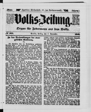 Volks-Zeitung vom 07.11.1856