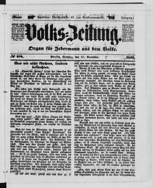 Volks-Zeitung vom 16.11.1856