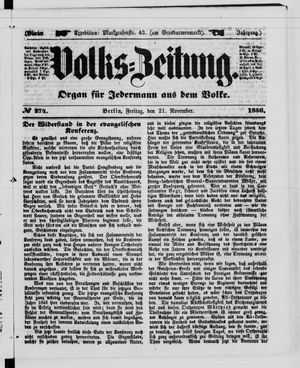 Volks-Zeitung vom 21.11.1856