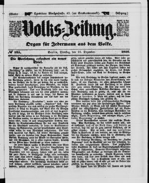 Volks-Zeitung vom 16.12.1856