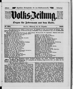 Volks-Zeitung vom 24.12.1856