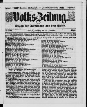 Volks-Zeitung vom 30.12.1856