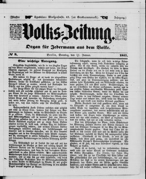 Volks-Zeitung vom 11.01.1857