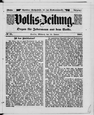 Volks-Zeitung vom 14.01.1857