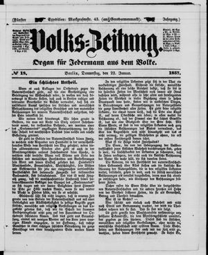 Volks-Zeitung on Jan 22, 1857