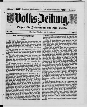 Volks-Zeitung on Feb 3, 1857