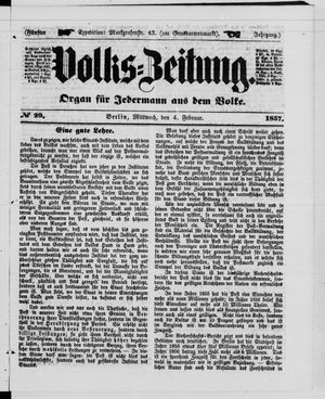 Volks-Zeitung on Feb 4, 1857