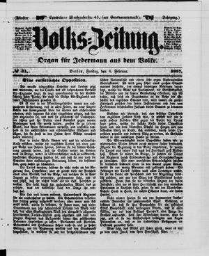 Volks-Zeitung vom 06.02.1857