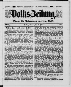 Volks-Zeitung vom 08.02.1857