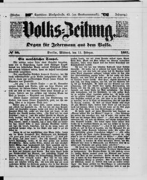 Volks-Zeitung vom 11.02.1857