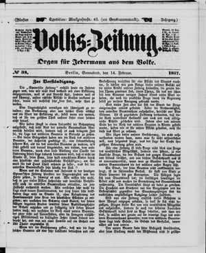 Volks-Zeitung on Feb 14, 1857