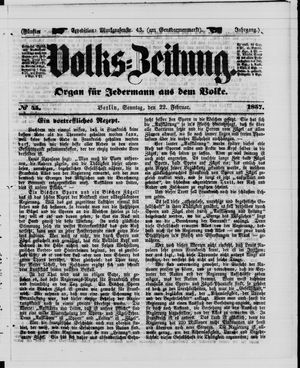 Volks-Zeitung vom 22.02.1857