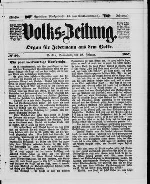 Volks-Zeitung vom 28.02.1857