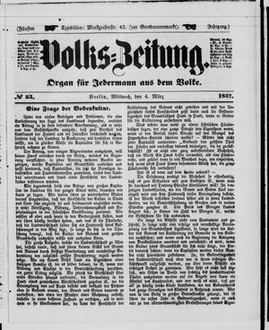 Volks-Zeitung vom 04.03.1857