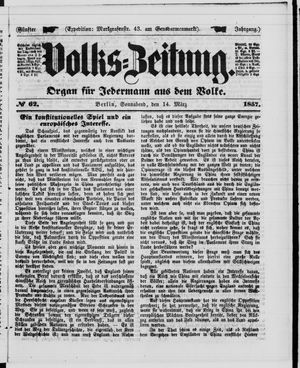 Volks-Zeitung vom 14.03.1857