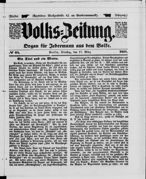Volks-Zeitung vom 17.03.1857