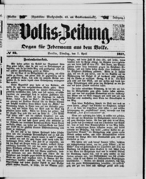 Volks-Zeitung on Apr 7, 1857
