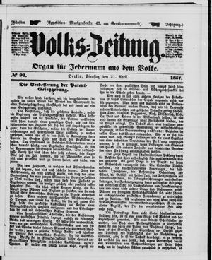 Volks-Zeitung on Apr 21, 1857