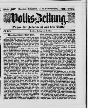 Volks-Zeitung on May 1, 1857