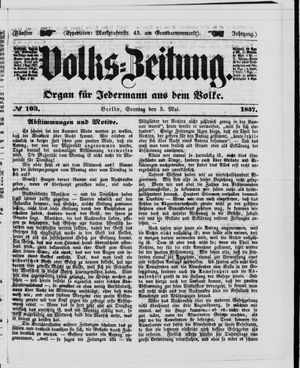 Volks-Zeitung vom 03.05.1857