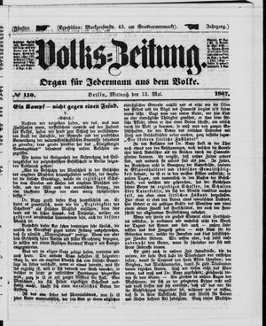 Volks-Zeitung on May 13, 1857